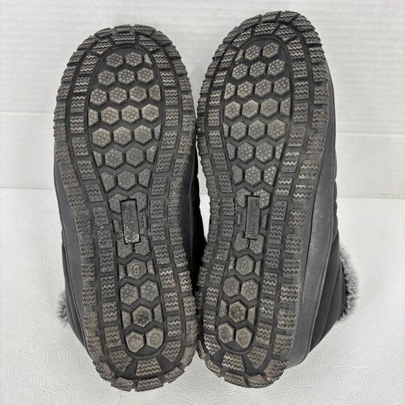 Minnetonka Timpson Tulsa Bootie Size 9 Black Faux Fur Water Resistant Slip On - Picture 10 of 11